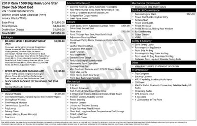 2019 RAM 1500 Big Horn/Lone Star Crew Cab 4x4 5'7" Box