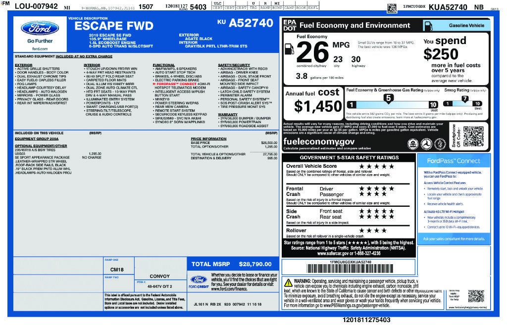 2019 Ford Escape SE