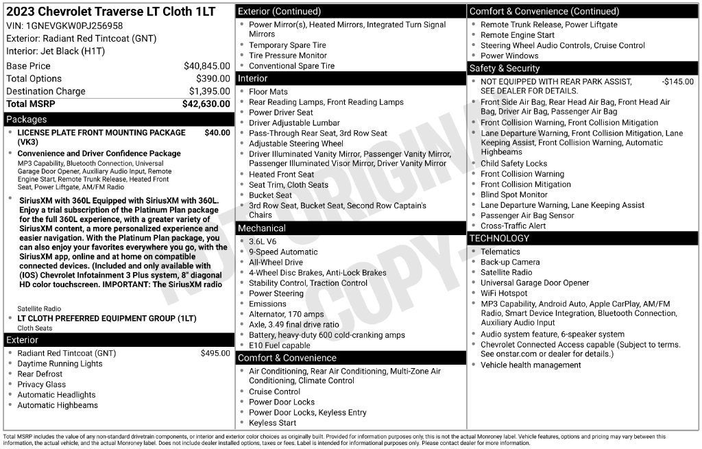 2023 Chevrolet Traverse LT Cloth