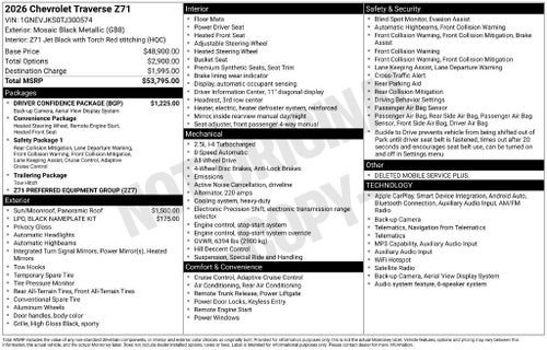 2026 Chevrolet Traverse Z71