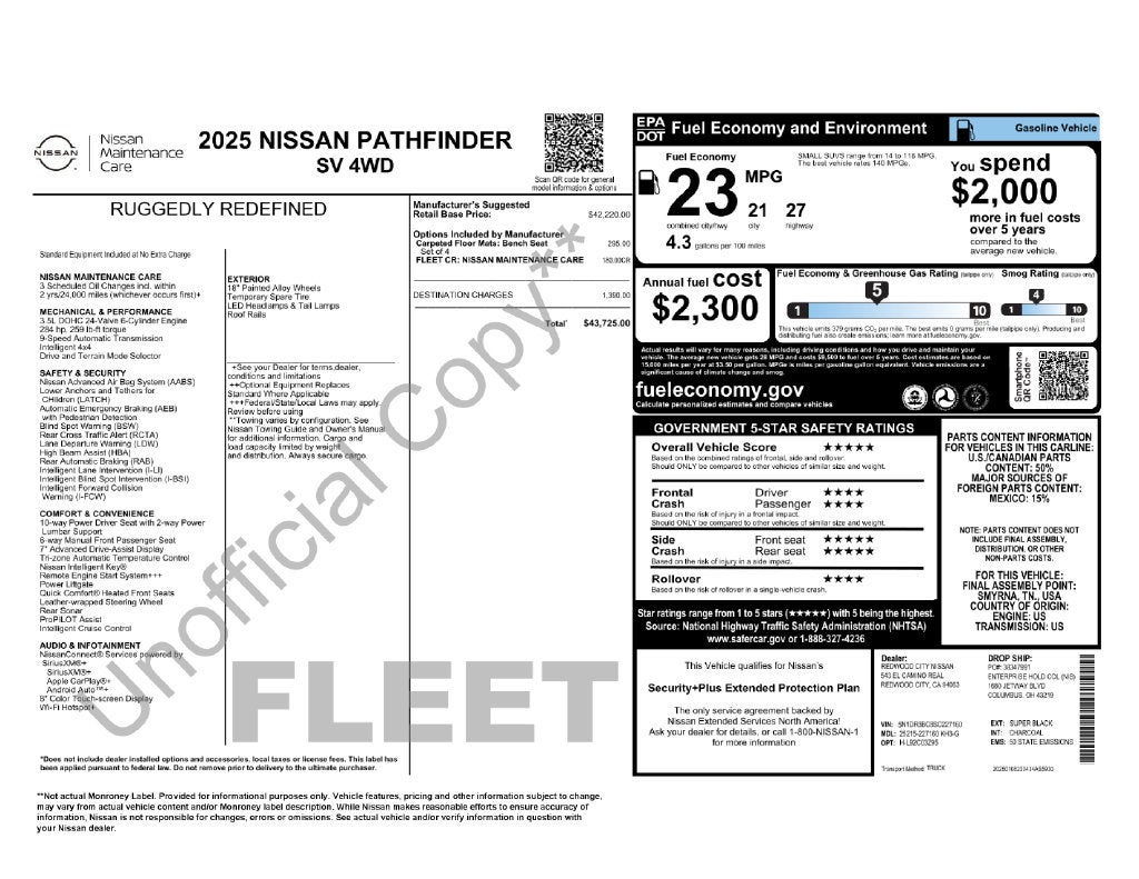 2025 Nissan Pathfinder SV