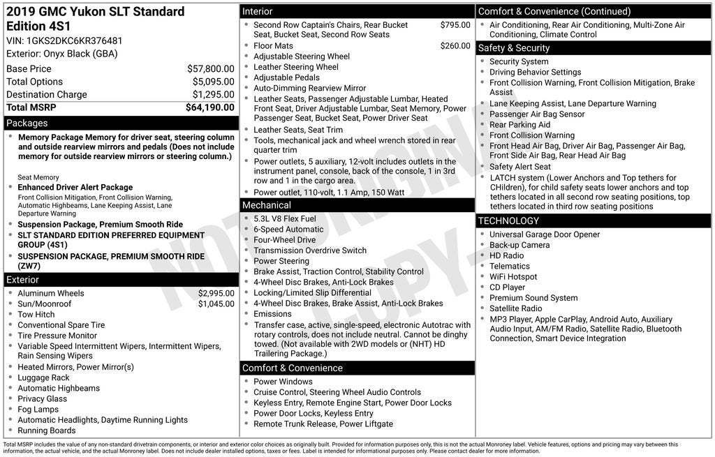 2019 GMC Yukon SLT Standard Edition