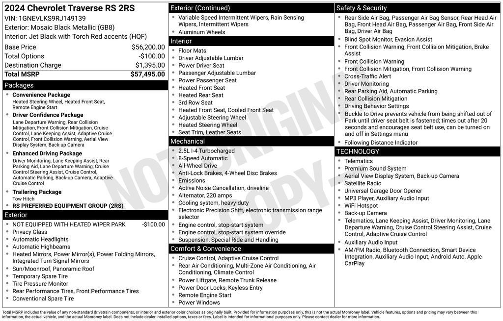 2024 Chevrolet Traverse RS