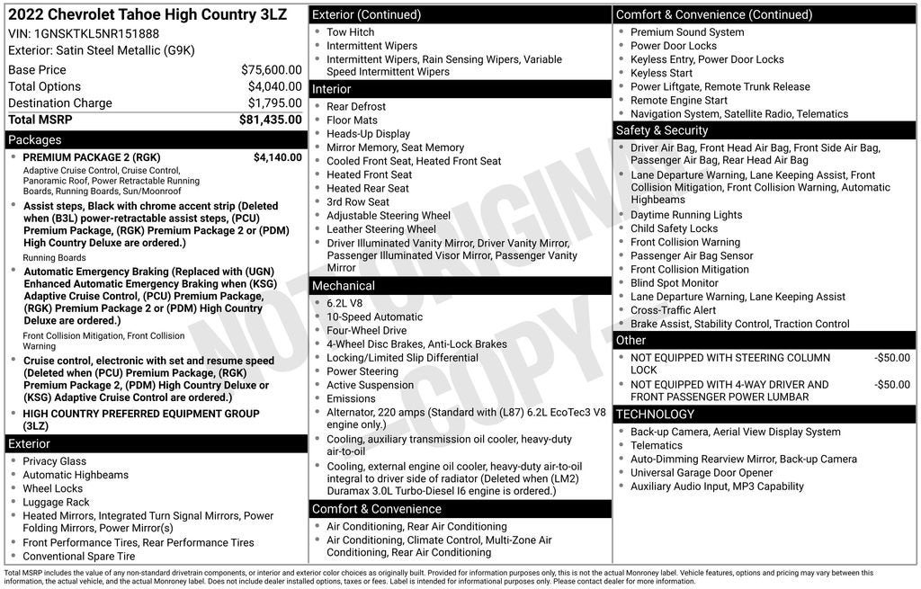 2022 Chevrolet Tahoe High Country
