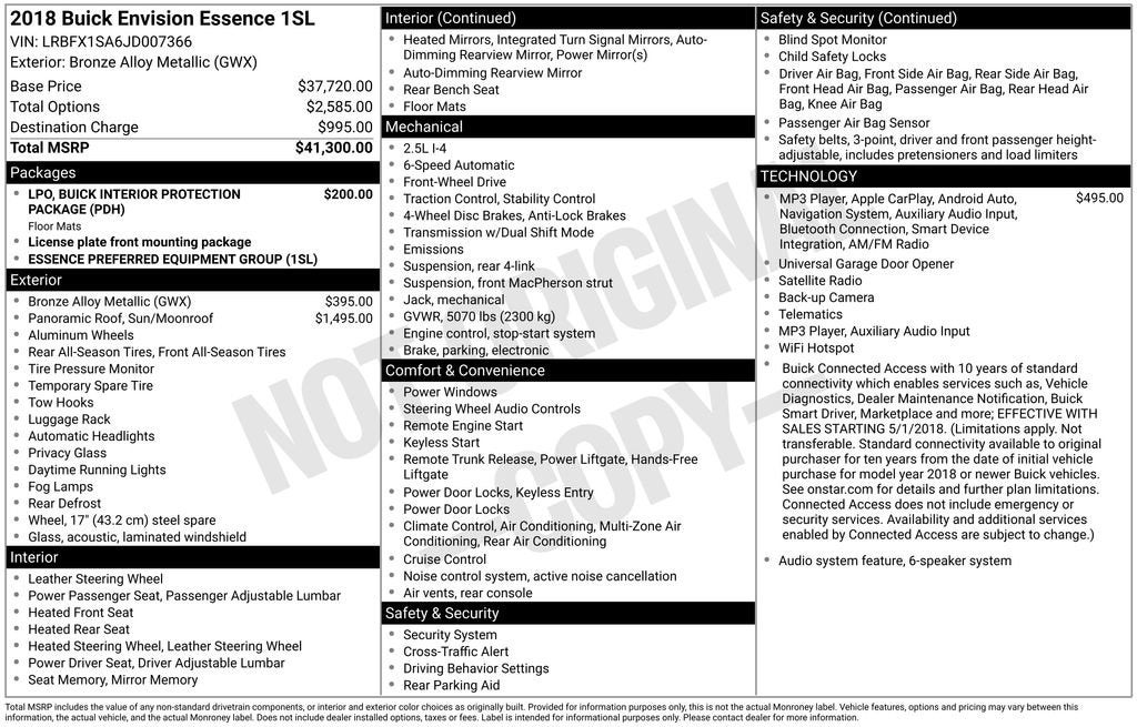 2018 Buick Envision Essence