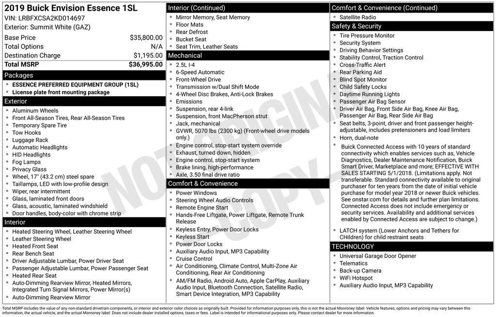 2019 Buick Envision Essence